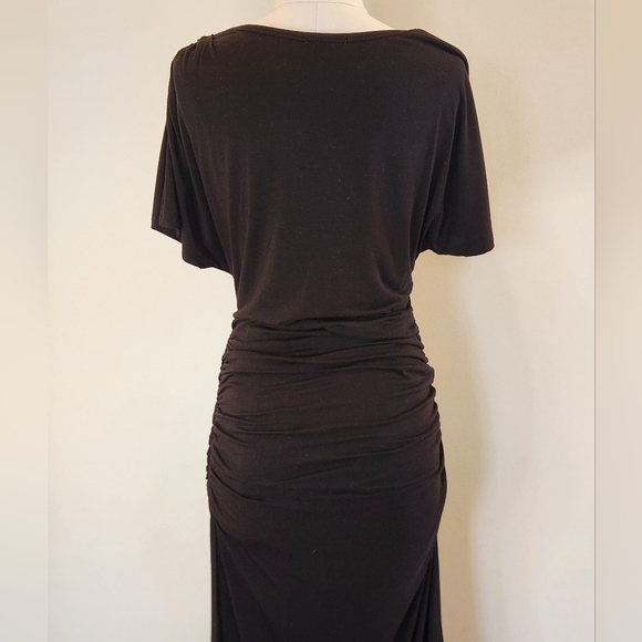|| SUNDRY || black midi dress, knit, casual, dolman sleeves, size 2 - Picture 9 of 11